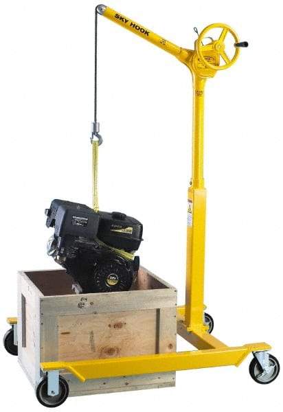 Sky Hook - 500 Lb Load Capacity, Steel Sky Hook Crane - Cherry Picker Mobil Base - USA Tool & Supply