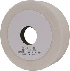 Grier Abrasives - 5" Diam, 1-1/4" Hole Size, 1-1/2" Overall Thickness, 46 Grit, Type 6 Tool & Cutter Grinding Wheel - Coarse Grade, Aluminum Oxide, J Hardness, Vitrified Bond, 4,966 RPM - USA Tool & Supply