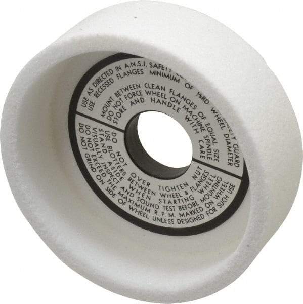 Grier Abrasives - 5" Diam, 1-1/4" Hole Size, 1-1/2" Overall Thickness, 60 Grit, Type 6 Tool & Cutter Grinding Wheel - Medium Grade, Aluminum Oxide, H Hardness, Vitrified Bond, 4,966 RPM - USA Tool & Supply