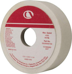 Grier Abrasives - 5" Diam, 1-1/4" Hole Size, 1-1/2" Overall Thickness, 60 Grit, Type 6 Tool & Cutter Grinding Wheel - Medium Grade, Aluminum Oxide, I Hardness, Vitrified Bond, 4,966 RPM - USA Tool & Supply