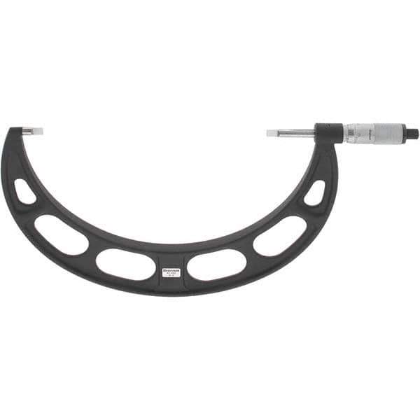 Starrett - 8" to 9" Mechanical Satin Chrome Coated Blade Micrometer - 0.001" Graduation, 0.76mm Blade Thickness, Speeder Thimble - USA Tool & Supply