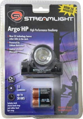 Streamlight - Impact Resistant, Water Resistant, Plastic Hands Free Flashlight - 62 Lumens, 1.75 hr Runtime, LED Bulb, Black Body, 2 Lithium Lithium Batteries Included - USA Tool & Supply