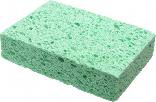 Made in USA - 6" Long x 3-1/2" Wide x 1" Thick Sponge/Scouring Pad - Medium-Duty, Green - USA Tool & Supply