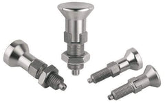 Gibraltar - M8x1, 13mm Thread Length, 4mm Plunger Diam, Lockout Knob Handle Indexing Plunger - Plunger Style D, 15mm Body Length, 38.5mm OAL, Stainless Steel - USA Tool & Supply