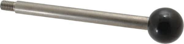Gibraltar - 3/8-16 Stem, 1.26" Knob Diam, 3/8" Shaft Diam, Type A Gear Lever Arm with Ball Knob - 0.55" Thread Length, 6.06" Handle Length, Stainless Steel Shaft, Phenolic Knob - USA Tool & Supply