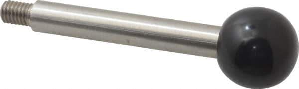 Gibraltar - M6x1 Stem, 0.78" Knob Diam, 0.32" Shaft Diam, Type A Gear Lever Arm with Ball Knob - 0.35" Thread Length, 2.7" Handle Length, Stainless Steel Shaft, Phenolic Knob - USA Tool & Supply