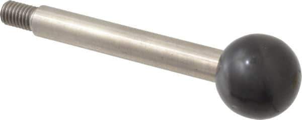 Gibraltar - M8x1.25 Stem, 0.98" Knob Diam, 0.39" Shaft Diam, Type A Gear Lever Arm with Ball Knob - 0.43" Thread Length, 3.4" Handle Length, Stainless Steel Shaft, Phenolic Knob - USA Tool & Supply