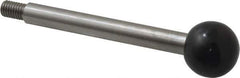 Gibraltar - M8x1.25 Stem, 0.98" Knob Diam, 0.39" Shaft Diam, Type A Gear Lever Arm with Ball Knob - 0.43" Thread Length, 4.04" Handle Length, Stainless Steel Shaft, Phenolic Knob - USA Tool & Supply