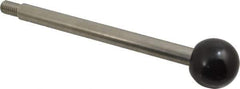 Gibraltar - M10x1.5 Stem, 1.26" Knob Diam, 0.47" Shaft Diam, Type A Gear Lever Arm with Ball Knob - 0.55" Thread Length, 6.06" Handle Length, Stainless Steel Shaft, Phenolic Knob - USA Tool & Supply