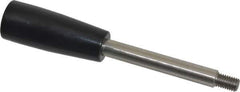 Gibraltar - M8x1.25 Stem, 0.83" Knob Diam, 0.39" Shaft Diam, Type E Gear Lever Arm with Cylindrical Knob - 0.43" Thread Length, 4.33" Handle Length, Stainless Steel Shaft, Phenolic Knob - USA Tool & Supply