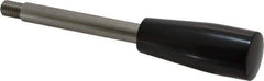 Gibraltar - M10x1.5 Stem, 0.91" Knob Diam, 0.47" Shaft Diam, Type E Gear Lever Arm with Cylindrical Knob - 0.55" Thread Length, 5.91" Handle Length, Stainless Steel Shaft, Phenolic Knob - USA Tool & Supply