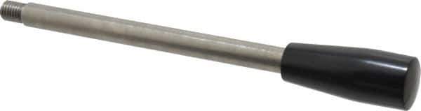 Gibraltar - M12x1.75 Stem, 1.02" Knob Diam, 0.55" Shaft Diam, Type E Gear Lever Arm with Cylindrical Knob - 0.63" Thread Length, 9.06" Handle Length, Stainless Steel Shaft, Phenolic Knob - USA Tool & Supply