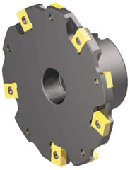 Kennametal - Shell Mount Connection, 1/4" Cutting Width, 0.56" Depth of Cut, 2-1/2" Cutter Diam, 3/4" Hole Diam, 6 Tooth Indexable Slotting Cutter - 90° LN Toolholder, LNE 1240... Insert - USA Tool & Supply
