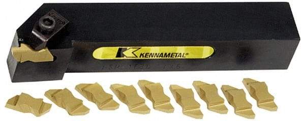 Kennametal - NS, Right Hand, 0.21" Max Depth of Cut, 4.95mm Max Groove Width, Indexable Grooving Tool Holder - N.3R Insert Compatibility, 1" Shank Height, 1" Shank Width, 6" OAL - USA Tool & Supply