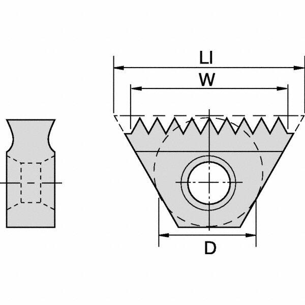 Kennametal - 32 TPI, Internal Thread, UN Standard, STN KC635M Grade Thread Mill Insert - Carbide, TiAlN Coating - USA Tool & Supply