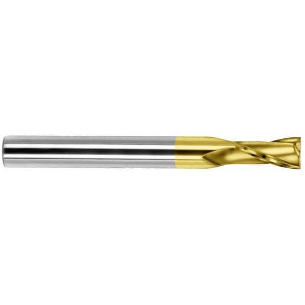 SGS - 1/2", 1" LOC, 1/2" Shank Diam, 4-1/2" OAL, 2 Flute, Solid Carbide Square End Mill - USA Tool & Supply