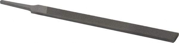 Nicholson - 8" Long, Second Cut, Flat American-Pattern File - Double Cut, 13/64" Overall Thickness, Tang - USA Tool & Supply