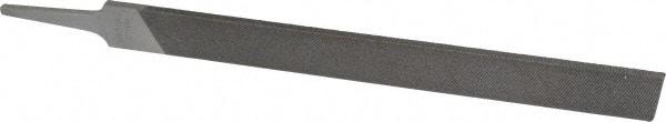 Nicholson - 12" Long, Second Cut, Flat American-Pattern File - Double Cut, 9/32" Overall Thickness, Tang - USA Tool & Supply