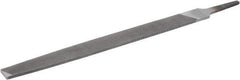 Nicholson - 10" Long, Smooth Cut, Flat American-Pattern File - Double Cut, 1/4" Overall Thickness, Tang - USA Tool & Supply