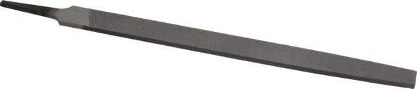 Nicholson - 12" Long, Second Cut, Flat American-Pattern File - Double Cut, 9/32" Overall Thickness, Tang - USA Tool & Supply