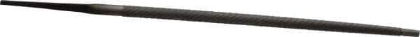 Nicholson - 6" Long, Second Cut, Round American-Pattern File - Single Cut, Tang - USA Tool & Supply