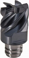 Iscar - MM EC Grade IC908 Carbide End Milling Tip Insert - TiAlN Finish, 6 Flutes, 1/2" Cutting Diam, 3/8" Depth of Cut, 0.65" Extension, 0.016" Cnr Rad, 45° Helix - USA Tool & Supply