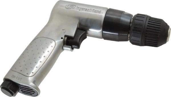 Ingersoll-Rand - 3/8" Reversible Keyless Chuck - Pistol Grip Handle, 2,000 RPM, 4 CFM, 0.5 hp, 85 psi - USA Tool & Supply