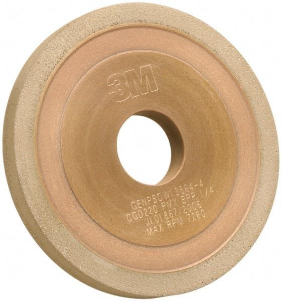 3M - 5" Diam, 1-1/4" Hole Size, 3/8" Overall Thickness, 220 Grit, Type 1 Tool & Cutter Grinding Wheel - Very Fine Grade, CBN, Resinoid Bond - USA Tool & Supply