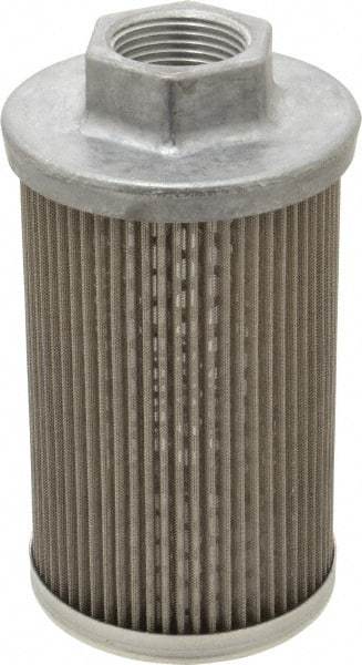 Flow Ezy Filters - 60 Mesh, 38 LPM, 10 GPM, 3.3" Diam, Female Suction Strainer without Bypass - 1 Port NPT, 5.8" Long - USA Tool & Supply
