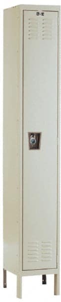 Hallowell - 1 Door, 1 Tier, Ready-Built Wardrobe & Box Lockers - USA Tool & Supply