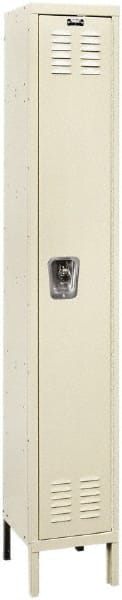 Hallowell - 1 Door, 1 Tier, Ready-Built Wardrobe & Box Lockers - USA Tool & Supply