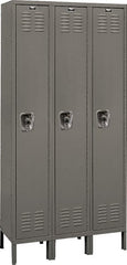 Hallowell - 3 Door, 1 Tier, Ready-Built Wardrobe & Box Lockers - USA Tool & Supply