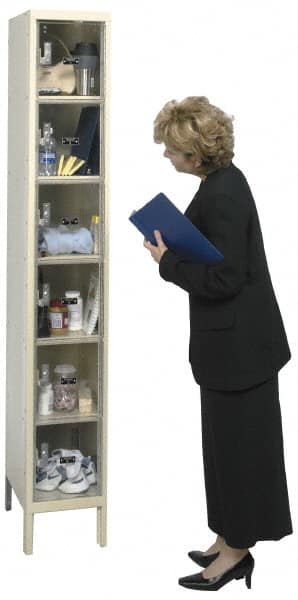 Hallowell - 6 Door, 6 Tier, Safety-View Plus Box Lockers - USA Tool & Supply
