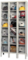 Hallowell - 18 Door, 6 Tier, Safety-View Plus Box Lockers - USA Tool & Supply