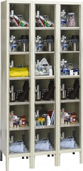 Hallowell - 18 Door, 6 Tier, Safety-View Plus Box Lockers - USA Tool & Supply