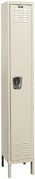 Hallowell - 1 Door, 1 Tier, Galvanite Corrosion Resistant Wardrobe & Box Lockers - USA Tool & Supply