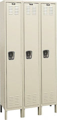 Hallowell - 3 Door, 1 Tier, Galvanite Corrosion Resistant Wardrobe & Box Lockers - USA Tool & Supply