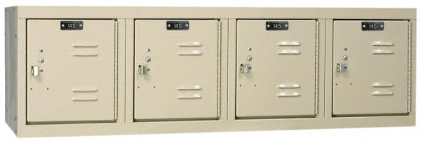 Hallowell - 4 Door, 4 Horizontal Tier, Premium Box Lockers - USA Tool & Supply