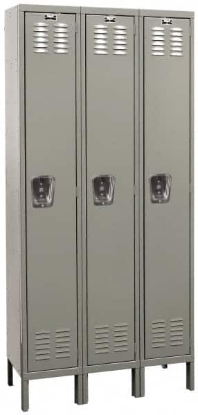 Hallowell - 3 Door, 1 Tier, Premium Wardrobe Lockers - USA Tool & Supply