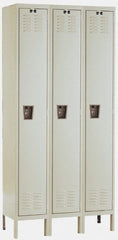 Hallowell - 3 Door, 1 Tier, Premium Wardrobe Lockers - USA Tool & Supply
