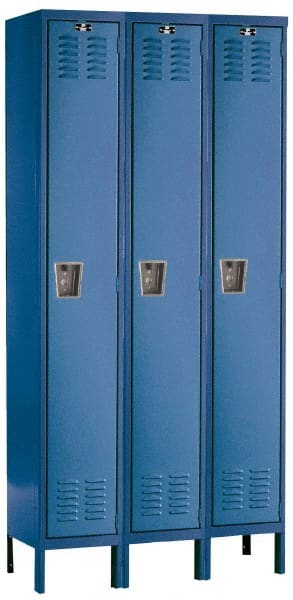 Hallowell - 3 Door, 1 Tier, Premium Wardrobe Lockers - USA Tool & Supply