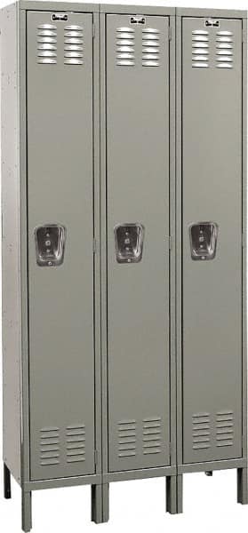 Hallowell - 3 Door, 1 Tier, Premium Wardrobe Lockers - USA Tool & Supply