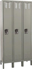 Hallowell - 3 Door, 1 Tier, Premium Wardrobe Lockers - USA Tool & Supply
