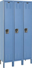 Hallowell - 3 Door, 1 Tier, Premium Wardrobe Lockers - USA Tool & Supply