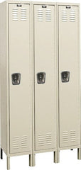 Hallowell - 3 Door, 1 Tier, Premium Wardrobe Lockers - USA Tool & Supply
