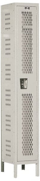 Hallowell - 1 Door, 1 Tier, Heavy-Duty Ventilated Wardrobe & Box Lockers - USA Tool & Supply