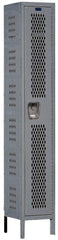 Hallowell - 1 Door, 1 Tier, Heavy-Duty Ventilated Wardrobe & Box Lockers - USA Tool & Supply
