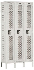 Hallowell - 3 Door, 1 Tier, Heavy-Duty Ventilated Wardrobe & Box Lockers - USA Tool & Supply