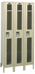 Hallowell - 3 Door, 1 Tier, Safety-View Wardrobe Lockers - USA Tool & Supply