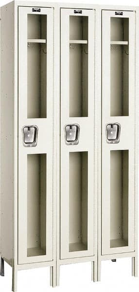 Hallowell - 3 Door, 1 Tier, Safety-View Wardrobe Lockers - USA Tool & Supply
